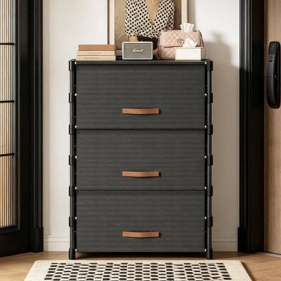 3 Drawer Shoe Cabinet Cupboard Storage Footwear Stand Dustproof Rack Unit Black - image 1