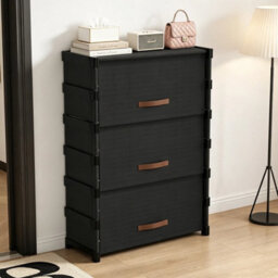 3 Drawer Shoe Cabinet Cupboard Storage Footwear Stand Dustproof Rack Unit Black - thumbnail 3