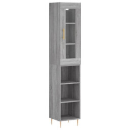 Berkfield Highboard Grey Sonoma 34.5X34X180 Cm Engineered Wood - thumbnail 2