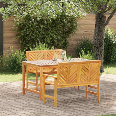 Berkfield Garden Dining Set 3 Pcs Brown 150 X 90 X 74 Cm - image 1