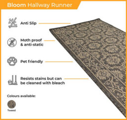 Bloom Hallway Runner Rug - Hardwearing, Non-Slip & Durable Carpet For Hall, Kitchen & Corridor - thumbnail 3