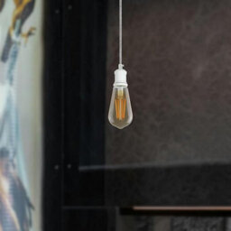 Vintage Industrial E27 Lamp Holder,metal Edison Screwfix White Bulb Socket Ip20, Hard Wired For Diy Pendant Wall Lights,table Lamp - thumbnail 5