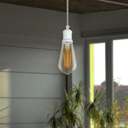 Vintage Industrial E27 Lamp Holder,metal Edison Screwfix White Bulb Socket Ip20, Hard Wired For Diy Pendant Wall Lights,table Lamp - thumbnail 3