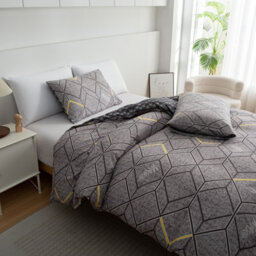 Lazzaro Chevron Super King Duvet Cover Set Luxury Microfiber Duvet Cover Soft Durable With Zipper Closure - thumbnail 3