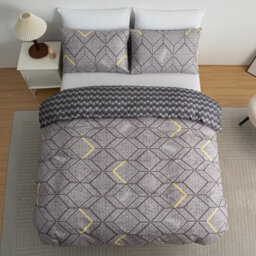 Lazzaro Chevron Super King Duvet Cover Set Luxury Microfiber Duvet Cover Soft Durable With Zipper Closure - thumbnail 2