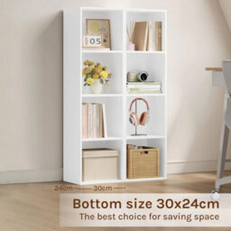 6 Cube Storage Unit Bookcase Wood Storage Cabinets Book Shelf Display Unit - 6 Cube - White - thumbnail 6