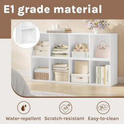 6 Cube Storage Unit Bookcase Wood Storage Cabinets Book Shelf Display Unit - 6 Cube - White - thumbnail 3