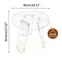 Fativo L46X H44.5Cm Coffee Table Acrylic Round Accent Table Leaf-Shaped Legs For Home Decor - thumbnail 2