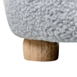 Wyld And Coco Kids Sheep Armchair - Grey Boucle, Low-Profile Toddler Seat, Rubberwood Frame - thumbnail 8