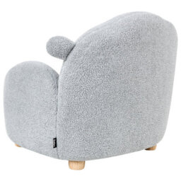 Wyld And Coco Kids Sheep Armchair - Grey Boucle, Low-Profile Toddler Seat, Rubberwood Frame - thumbnail 5