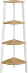 Songmics Industrial Corner Shelf, 4-Tier Ladder Shelf, Bookshelf Or Plant Stand, Stylish Furniture, Natural Oak And Matte White - thumbnail 6