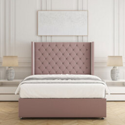 Bsspoke Winchester Divan Bed Set Pink Plush Velvet With 54Inch Headboard 2Drawers Footend & No Mattress In 4Ft 4Ft6 5Ft 6Ft - thumbnail 3