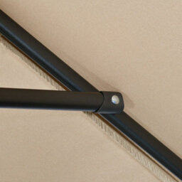 Outsunny 3X2M Patio Parasol Canopy Tilt Crank 6 Ribs Sun Shade Garden Khaki - thumbnail 9