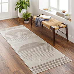 Livabliss Floransa-Geometric Grey Ivory Brown Modern Living Dining Bedroom Rug 80 X 220 Cm Easy Care, Non Shedding - thumbnail 2