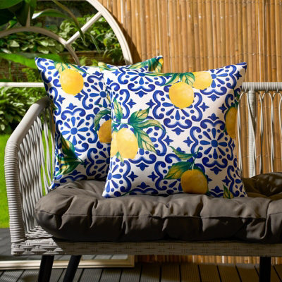Ohs Lemon Cushion Covers, Blue - 45 X 45Cm - 4 Pack - image 1