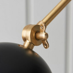 Luminosa Lighting Luminosa Lehal Dome Adjustable Arm Wall Lamp Antique Solid Brass, Matt Black - thumbnail 6
