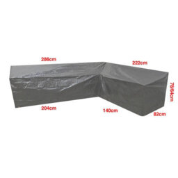 Woodside L Shape Outdoor Garden Corner Sofa & Table Dining Set Cover, Black, Large Left Side Long - thumbnail 4