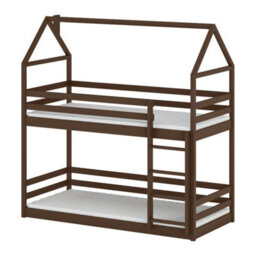 Arte Axel Dark Chocolate 90 X 190Cm House Bunk Bed - Foam/bonnell Mattresses Included - thumbnail 1