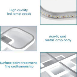 36W Modern Led Ceiling Light 6500K Acrylic Ceiling Lamp Bedroom Living Room - thumbnail 8