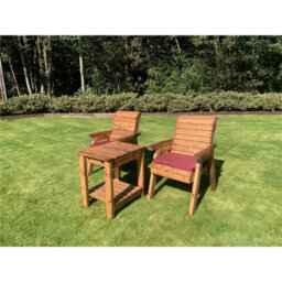 Marlborough Deluxe 2 Chair & Table Outdoor Set With 2 X Chair Cushion Burgundy - thumbnail 3