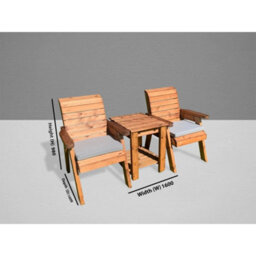 Marlborough Deluxe 2 Chair & Table Outdoor Set With 2 X Chair Cushion Burgundy - thumbnail 6