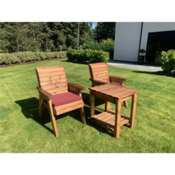 Marlborough Deluxe 2 Chair & Table Outdoor Set With 2 X Chair Cushion Burgundy - thumbnail 5