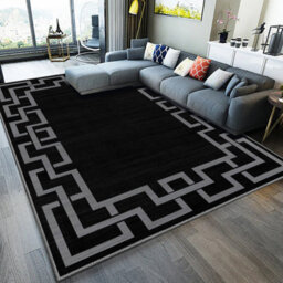 Ameha Non Slip Printed Rug Indoor/outdoor Floor Mat Extra Large Greek Kry Pattern Modern Living Room Carpet(Nico Black, 200X290 Cm) - thumbnail 6