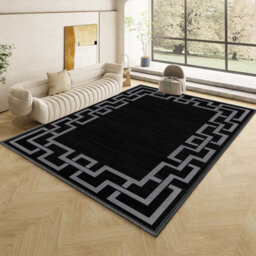 Ameha Non Slip Printed Rug Indoor/outdoor Floor Mat Extra Large Greek Kry Pattern Modern Living Room Carpet(Nico Black, 200X290 Cm) - thumbnail 3