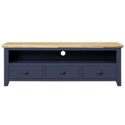 Statement Furniture Florence Navy Blue Tv Stand With 3 Drawers And Shelf