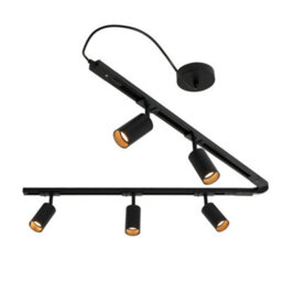 Litecraft Bexley Black 1.8M 5 Head Track Light Kit - thumbnail 2