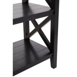Orsina Three Shelf Black Book Case, Pine Wood Tall Book Shelf, Large Book Case For Home & Office - thumbnail 7