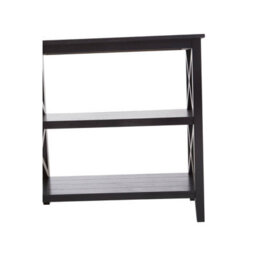 Orsina Three Shelf Black Book Case, Pine Wood Tall Book Shelf, Large Book Case For Home & Office - thumbnail 4