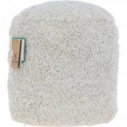 Fenland Sheepskin Fenland Real Sheepskin Pouffe Stool, Cosy, Plush And Handmade - Beige (H) 35Cm (Diameter) 35Cm - thumbnail 3