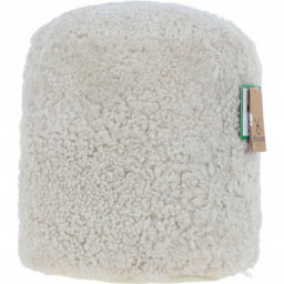 Fenland Sheepskin Fenland Real Sheepskin Pouffe Stool, Cosy, Plush And Handmade - Beige (H) 35Cm (Diameter) 35Cm - thumbnail 4