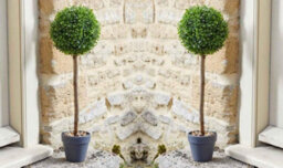 2X Smart Garden Uno Topiary Ball Tree 35Cm Ceramic Pot Artificial Indoor Outdoor - thumbnail 1
