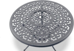 Centurion Supports Positano Luxurious Garden And Patio Table And 4 Large Chairs With Armrests Cast Aluminium Bistro Set - Grey - thumbnail 3