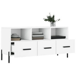 Berkfield Tv Cabinet White 102X36X50 Cm Engineered Wood - thumbnail 4
