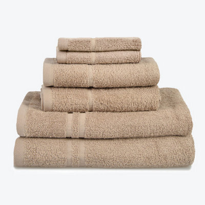Allure Bath Fashions Hotel Essentials Cotton 6 Piece Towel Set - Stone - image 1