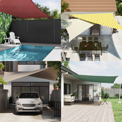 Walplus Sun Shade Sail Yellow And White 3.6 X 3.6 X 3.6 M - image 1