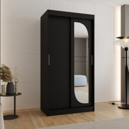 Arte Majestic Ebony Lucy Sliding Door Wardrobe 1000mm X 2000mm X 620mm - Sleek & Sophisticated Storage - thumbnail 2
