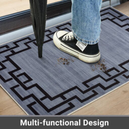 Ameha Bedroom Small Printed Rug For Indoor Greek Key Style Front Door Mat Printed Area Rugs Soft Touch Floor Mats (Nico, 40X60 Cm) - thumbnail 2