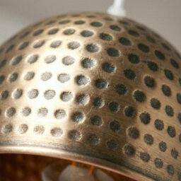 Metal 12Cm Round Lampshade Antique Bronze Fine Dotted E27 Easy Fit - thumbnail 4
