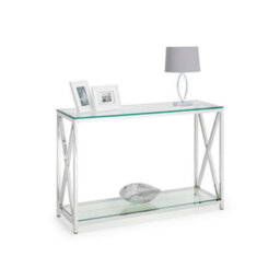 Julian Bowen Miami Console Table - Glass And Silver - thumbnail 3