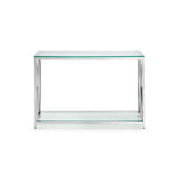 Julian Bowen Miami Console Table - Glass And Silver - thumbnail 4