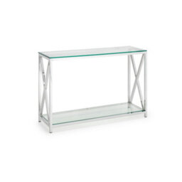 Julian Bowen Miami Console Table - Glass And Silver - thumbnail 2