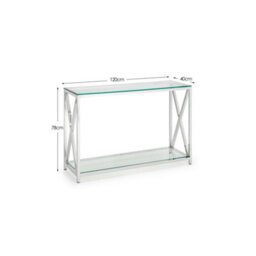 Julian Bowen Miami Console Table - Glass And Silver - thumbnail 5