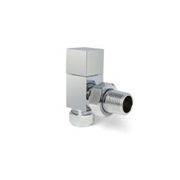 Plum&clay Pair Of Square Chrome Angled Radiator Valves - thumbnail 2