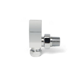 Plum&clay Pair Of Square Chrome Angled Radiator Valves - thumbnail 3