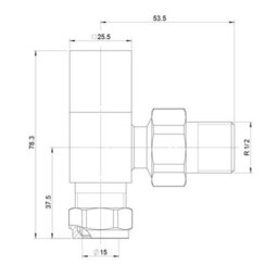 Plum&clay Pair Of Square Chrome Angled Radiator Valves - thumbnail 4