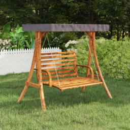 Walplus Swing Frame With Anthracite Roof Bent Wood With Teak Finish